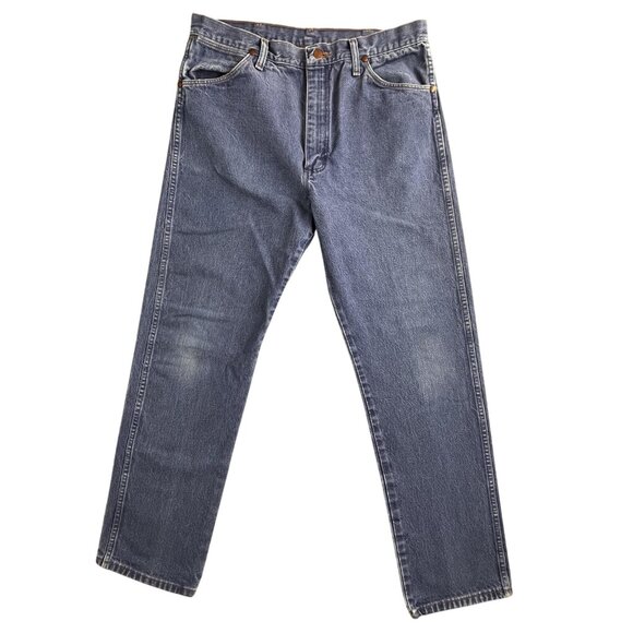 Vintage Wrangler 13MWZ Jeans Mens 36x32 Blue Denim Straight Leg Western Cowboy U - Picture 1 of 13
